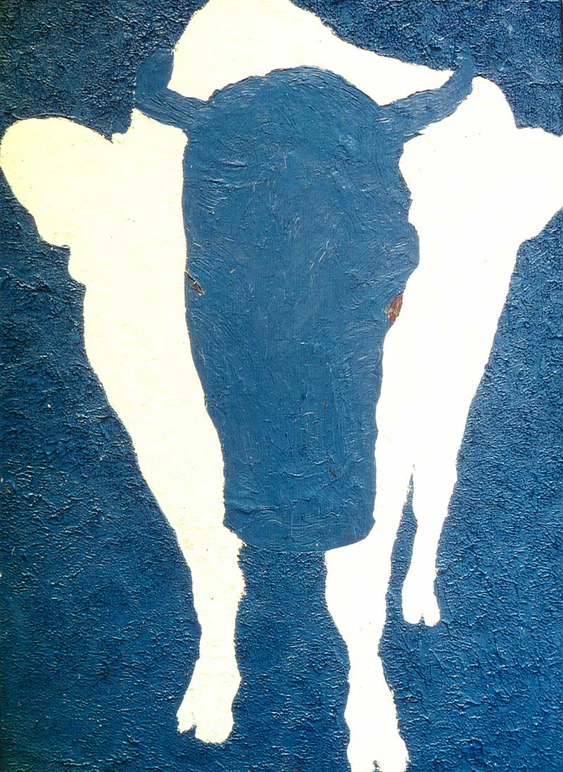 Blauw in wit - 75 x 105 cm - 1994 - olieverf op doek