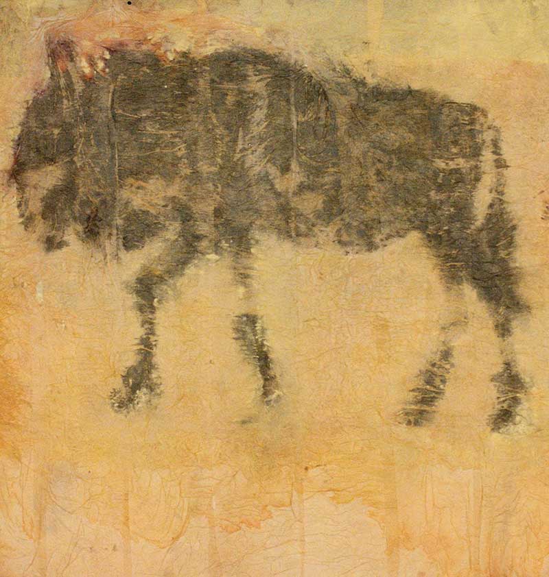 Afrikaanse gnoe - 150 x 150 cm - acryl op papier - 1999