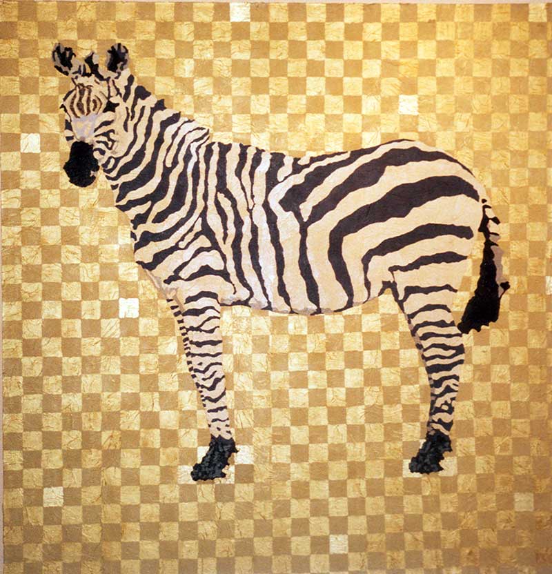 Zebra - 150 x 155 cm - acryl op papier - 2000