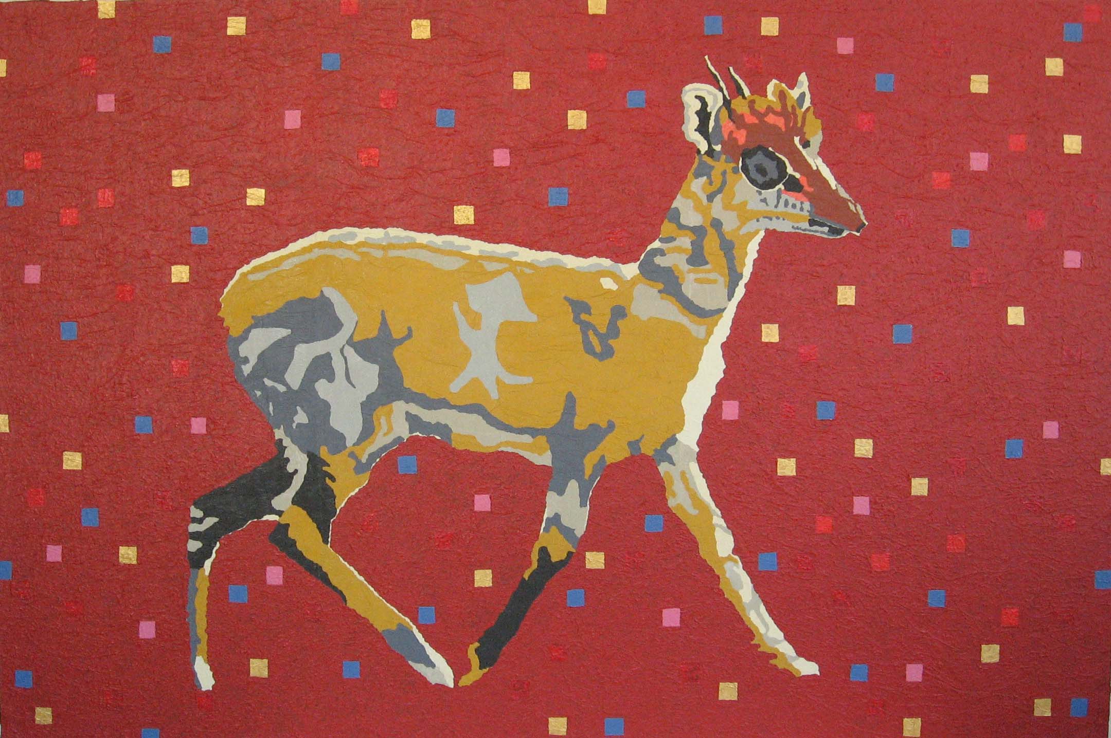 Dik-dik - 150 x 100 cm - acryl op papier - 2001/2007 | Collectie RABO BANK, Rotterdam
